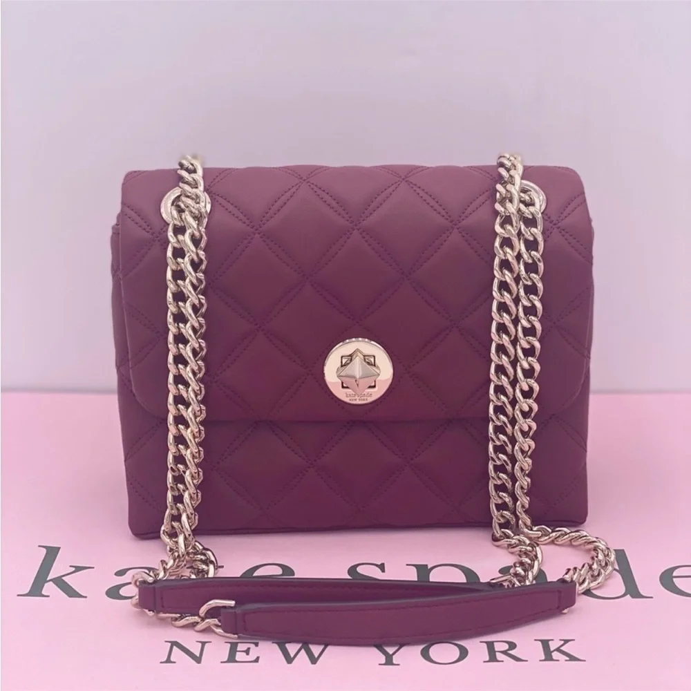 Kate Spade Natalia Quilted Leather Small Flap Crossbody Shoulder Bag